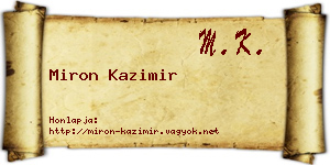 Miron Kazimir névjegykártya